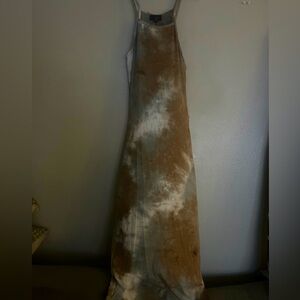 Discreet Brown Sleeveless Halter Maxi Dress